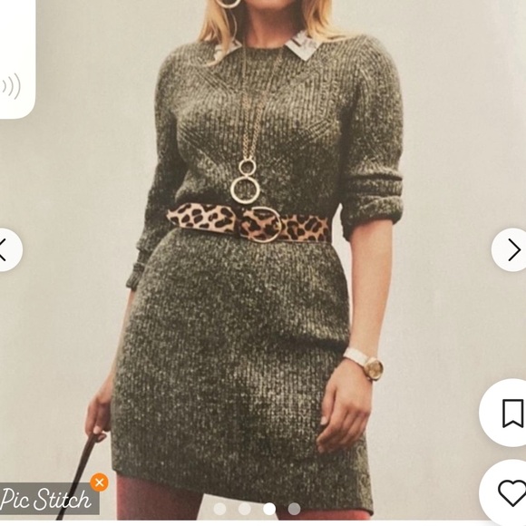 CABI The Tunic Dress Knit Artichoke Green Long Sleeves Sheath - Picture 11 of 11